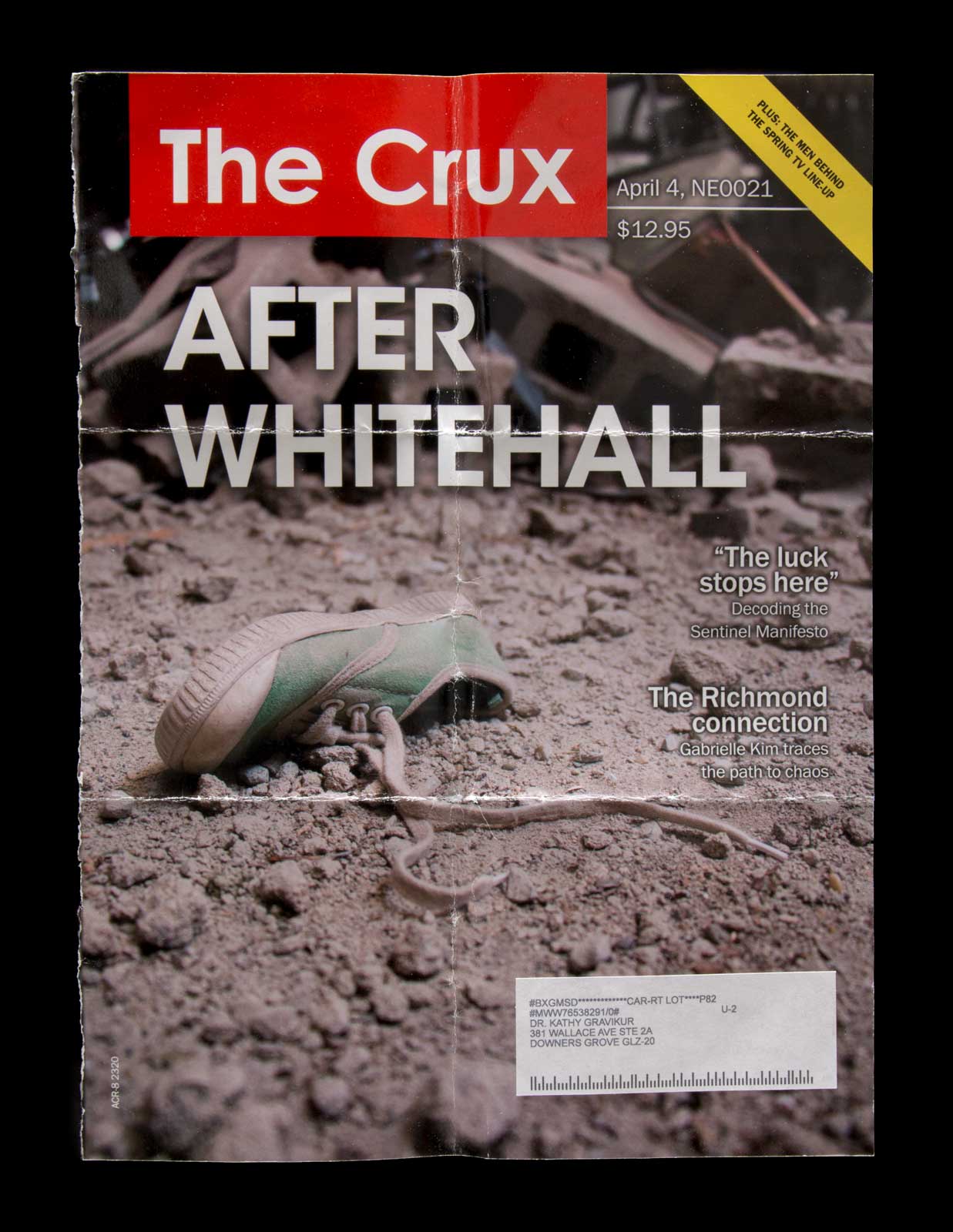 A magazine cover from the Jarndyke ark, an artifact from Thomas Doyle's arkology project.