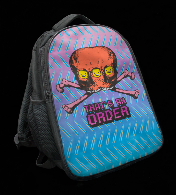 The Maddox backpack, an artifact from Thomas Doyle's arkology project.