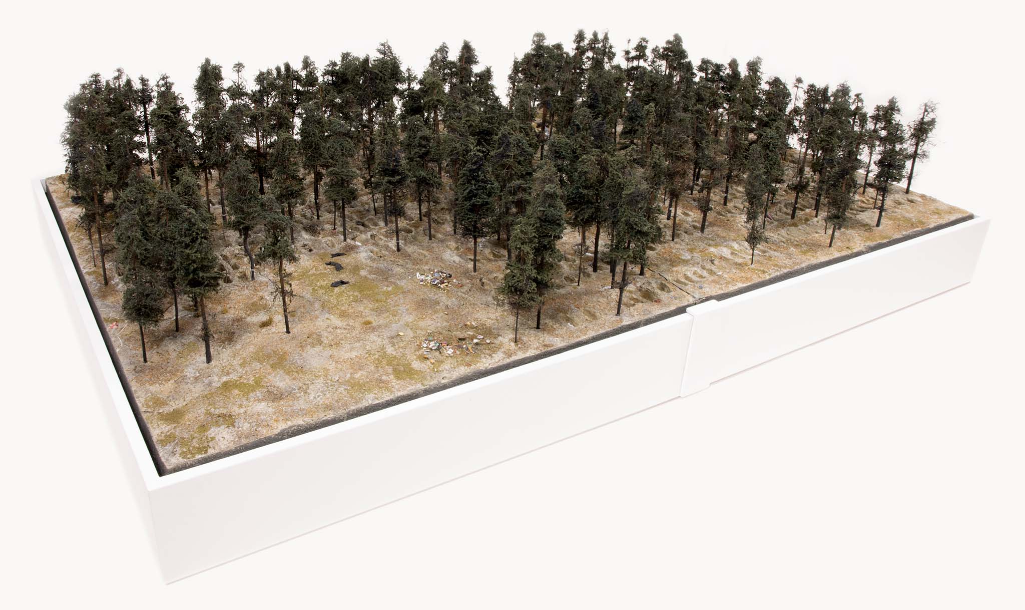 Model of a mass grave site near Izium, Ukraine, by artist Thomas Doyle for the Howard G. Buffett Foundation