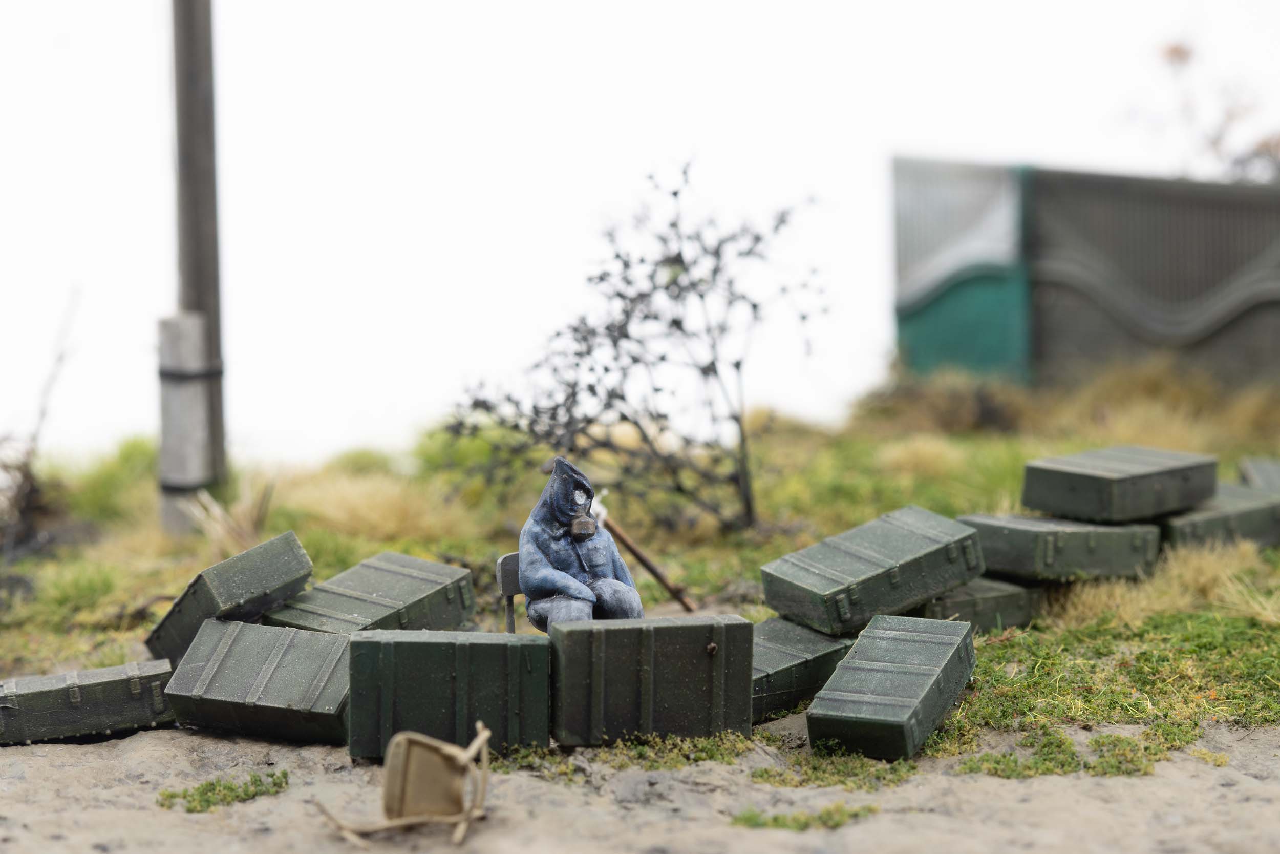 Model of a decoy soldier in the village of Kamianka, Ukraine, by artist Thomas Doyle for the Howard G. Buffett Foundation