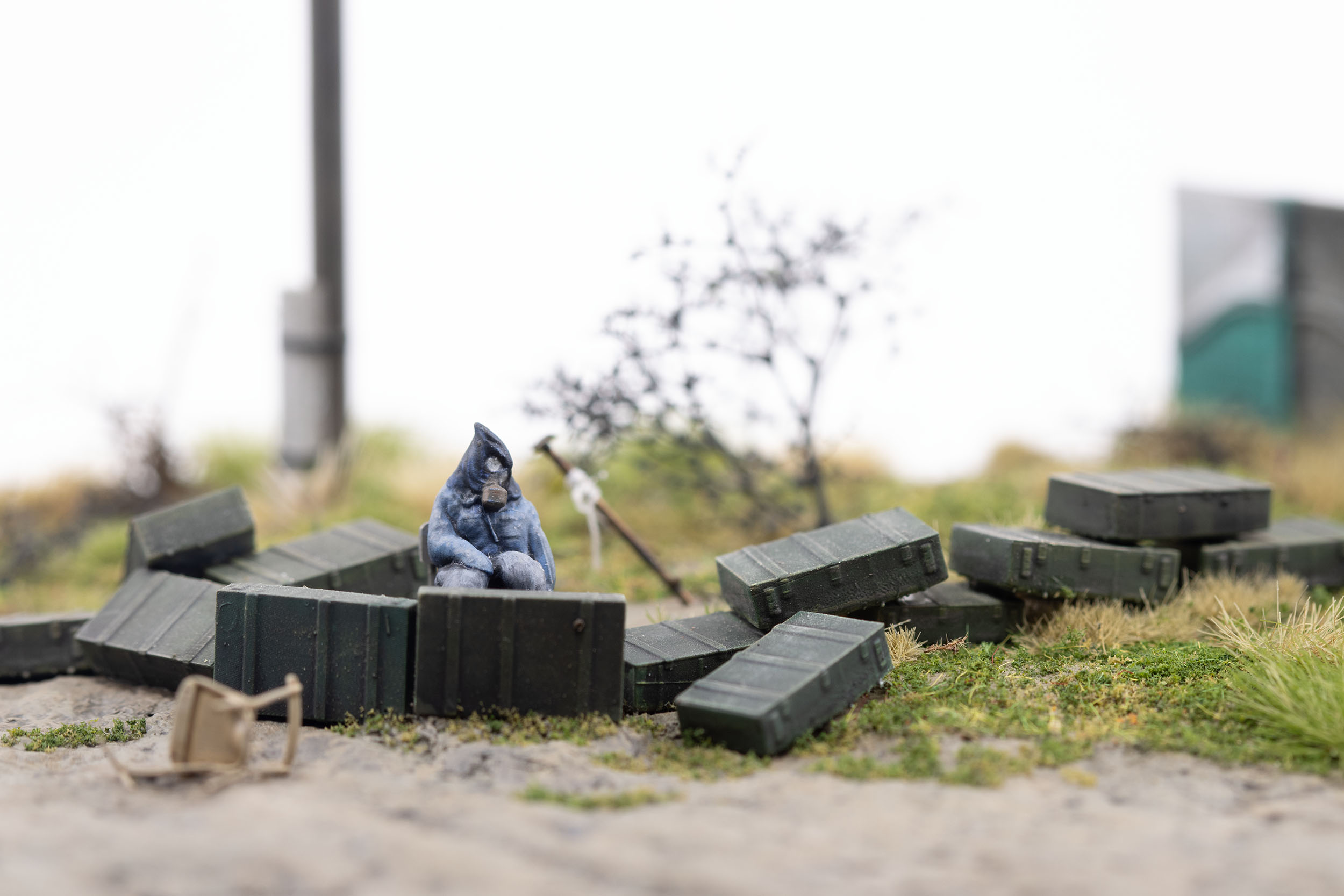 Model of a decoy soldier in the village of Kamianka, Ukraine, by artist Thomas Doyle for the Howard G. Buffett Foundation