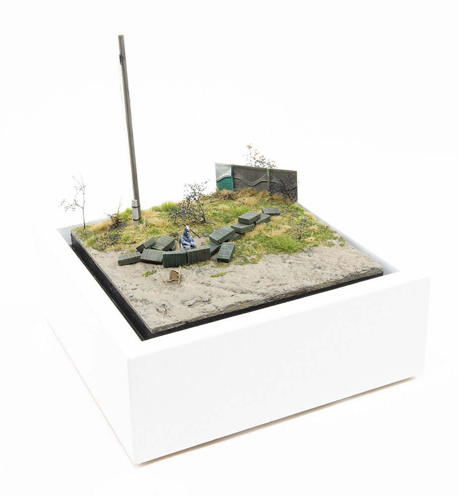 Model of a decoy soldier in the village of Kamianka, Ukraine, by artist Thomas Doyle for the Howard G. Buffett Foundation