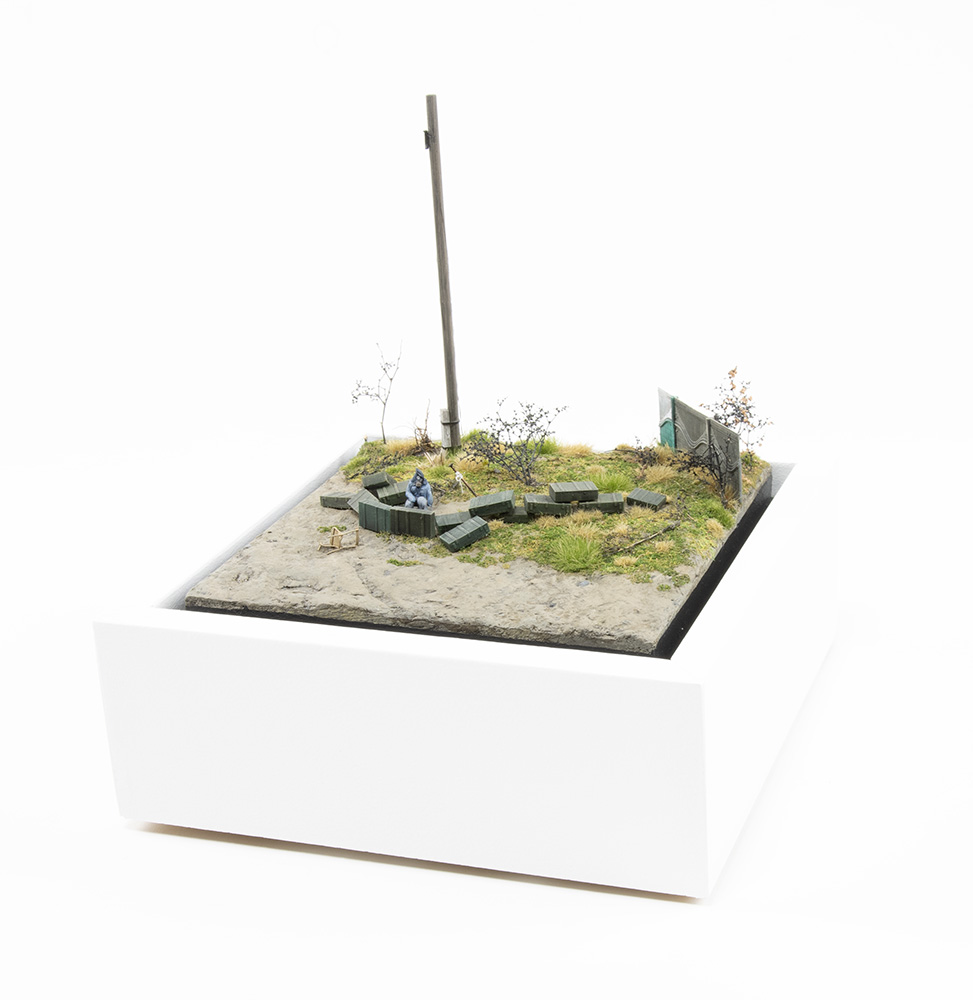 Model of a decoy soldier in the village of Kamianka, Ukraine, by artist Thomas Doyle for the Howard G. Buffett Foundation