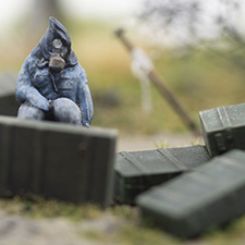 Thumbnail image of a model of a decoy soldier in the village of Kamianka, Ukraine, by artist Thomas Doyle for the Howard G. Buffett Foundation
