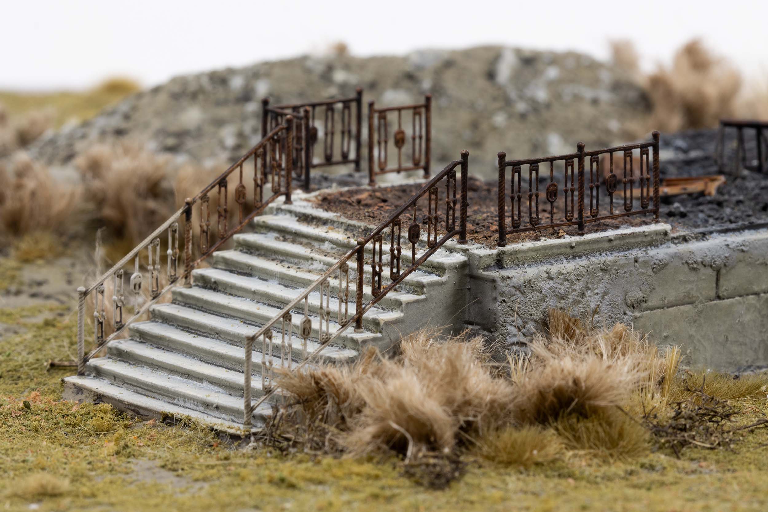 Model of a church destroyed by Russian armed forces in the village of Kamianka, Ukraine, by artist Thomas Doyle for the Howard G. Buffett Foundation