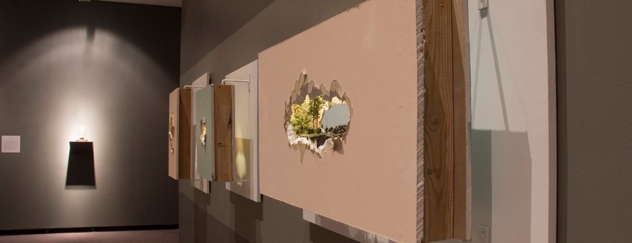 Passthrough artworks by artist Thomas Doyle installed at the Hudson River Museum