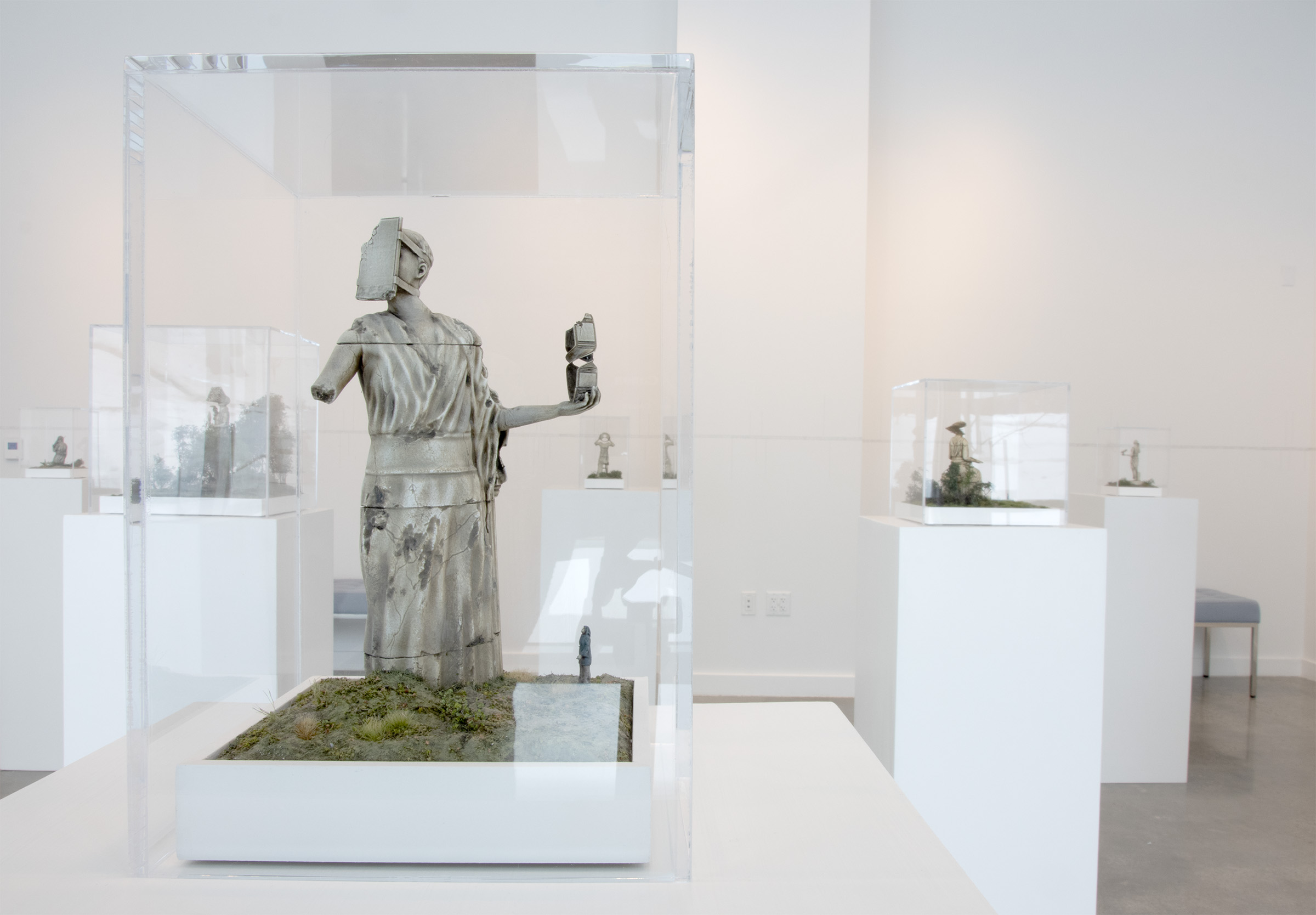 Exhibition view of Clear History, a series of sculptures by artist Thomas Doyle